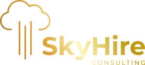 SkyHire Consulting Logo in gold